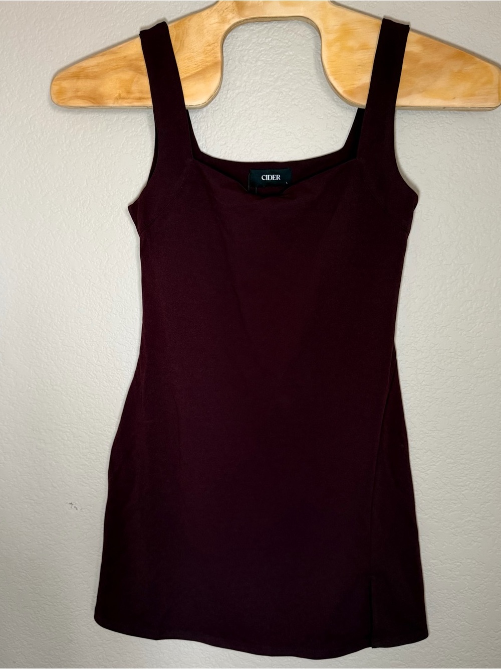 Cider Square Neck Tank Top in Burgundy Plum